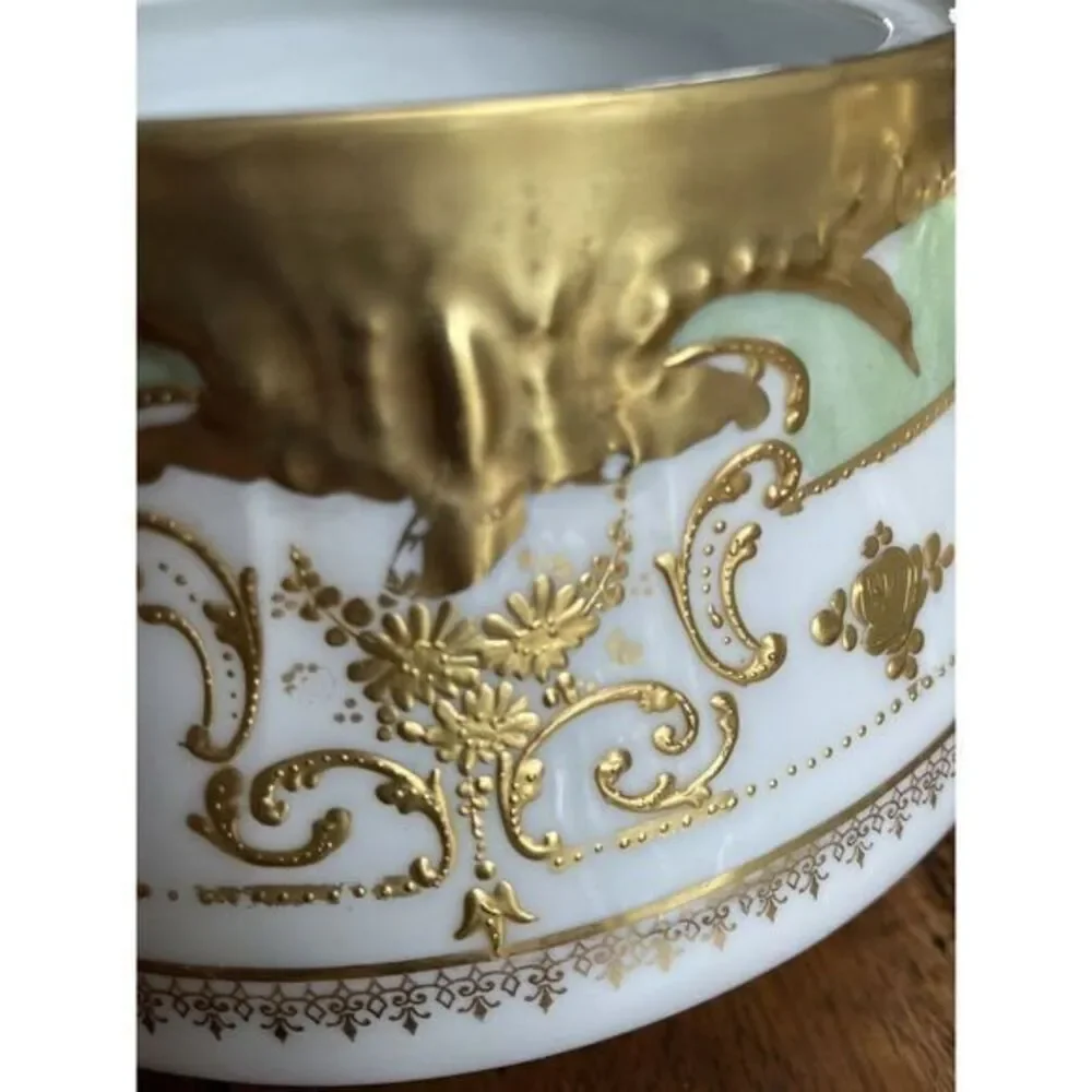 Limoges Blakeman‎ & Henderson Antique Tureen Gold Green White France